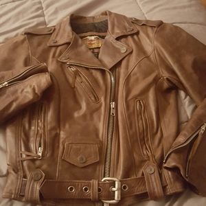 Harley Davidson heavy leather moto jacket